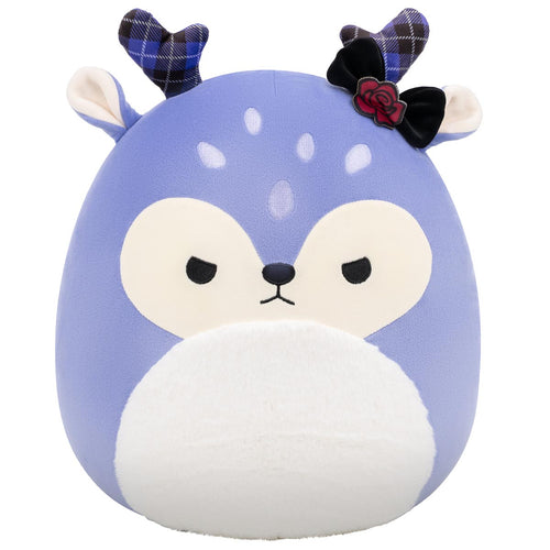 Squishmallows Binoche Purple Fawn Plush with Plaid Antlers & Bow 14"