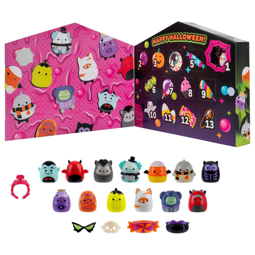 Squish-a-longs Halloween Countdown Calendar Toy Playsets – 13 Days & 13 Plastic Mini-Squish