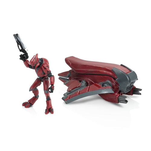 Vault Halo Banished Banshee & Elite Enforcer Action & Toy Figures | 9-Inch Vehicle, 4-Inch Figure