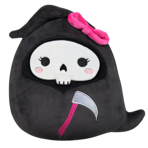 Squishmallows Jane Black Grim Reaper Plush with Pink Bow 8"