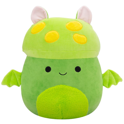 Squishmallows Earling Neon Green Mushroom Bat With Fuzzy Belly Plush 14"