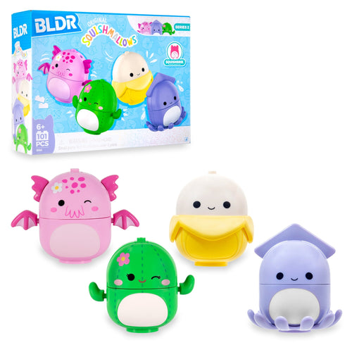 BLDR Squishmallows Series 2 Building Sets 101pc Buildable Figure 4-Pack