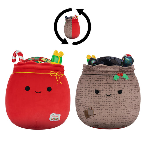 Squishmallows 12" Select Series Lowell the Two-Sided Naughty and Nice Gift Sack Plush
