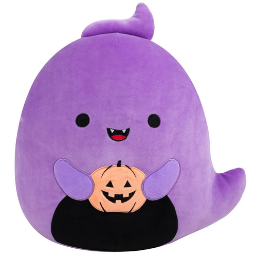 Squishmallows Jordon Purple Ghost Holding Jack O'Lantern Plush 12"