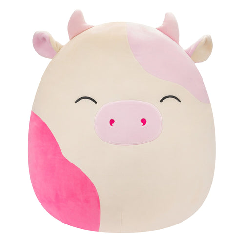 Squishmallows Caedyn Cream Cow Pink Spots Plush – 20"