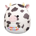 12-Inch Colin the Black and White Cow Holding Birthday Sign - 2