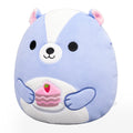 8-Inch Caspian the Lavender Skunk Holding Cake Slice - 2