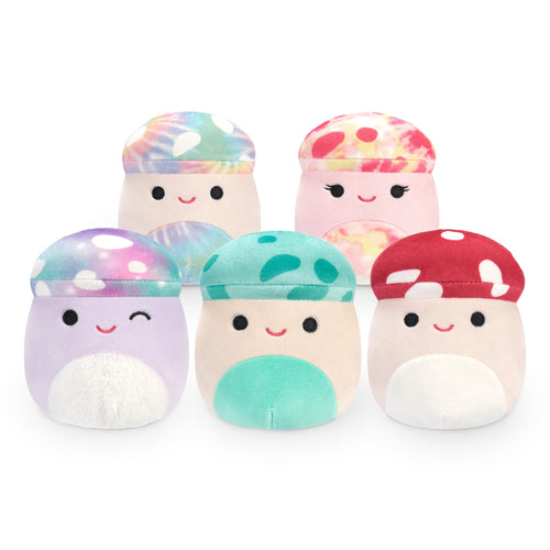 Squishmallows Plush 5" Mushroom 5-Pack — Malcolm, Rachel, Sydney, Minya & Kervena