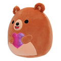 8-Inch Stokely the Brown Kodiak Bear Holding a Rainbow Heart - 4