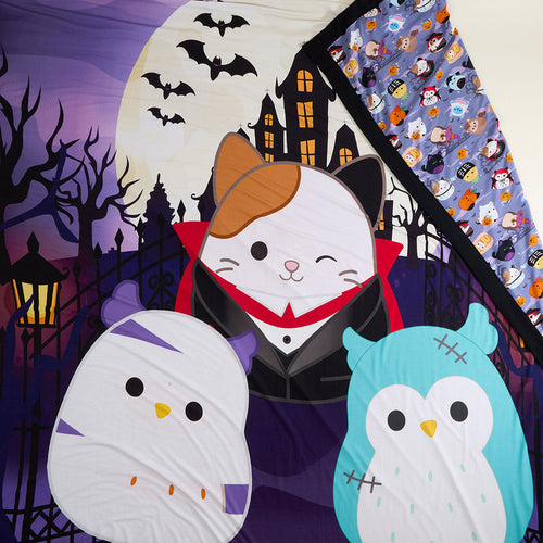 Posh Peanut Squishmallows Halloween & Spooky Cam Luxe Patoo® — Purple 60" x 60" Blanket Only