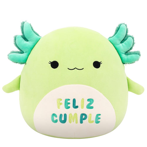 Squishmallows Mipsy Green Axolotl with “Feliz Cumple” Embroidery Plush — 12"