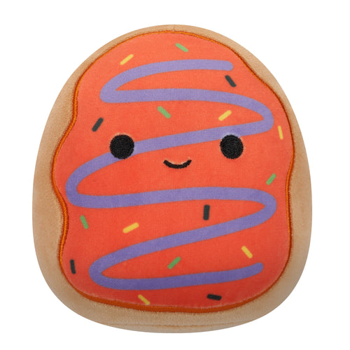 Squishmallows Jay Orange Frosted Donut Plush with Purple Drizzle and Sprinkles 5"