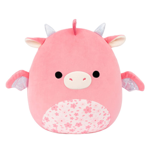 Squishmallows Aegi Pink Dragon Plush with Sakura Print Belly 14"
