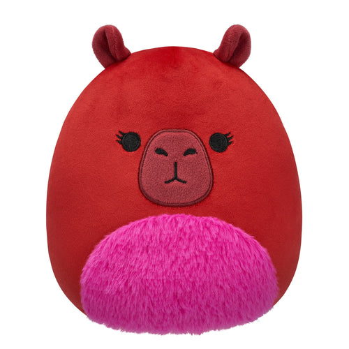 Squishmallows Marcia Maroon Capybara Plush with Fuzzy Belly & Eyelashes 8"