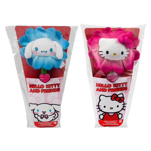 Hello Kitty and Friends Hello Kitty & Cinnamoroll Plush Flower 2-Pack 14"