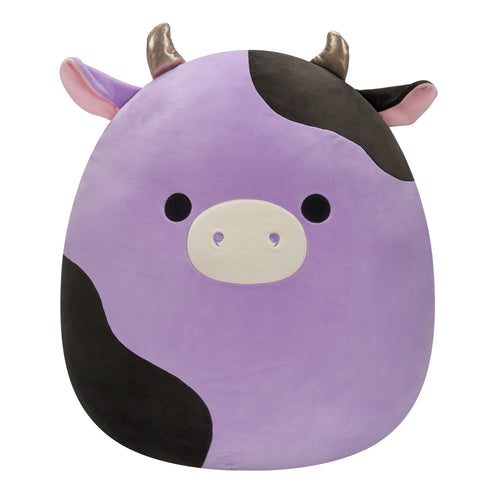 Squishmallows Alexie Purple and Black Cow Plush with Gold Horns 24"