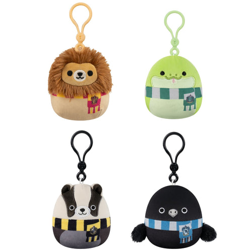 Squishmallows Harry Potter House Animals Clip Plush 4-Pack — 3.5"