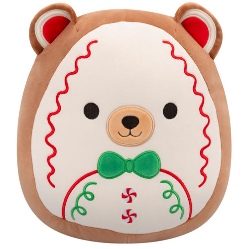 Squishmallows Tolef Cookie Bear Plush with White Icing and Bowtie 12"