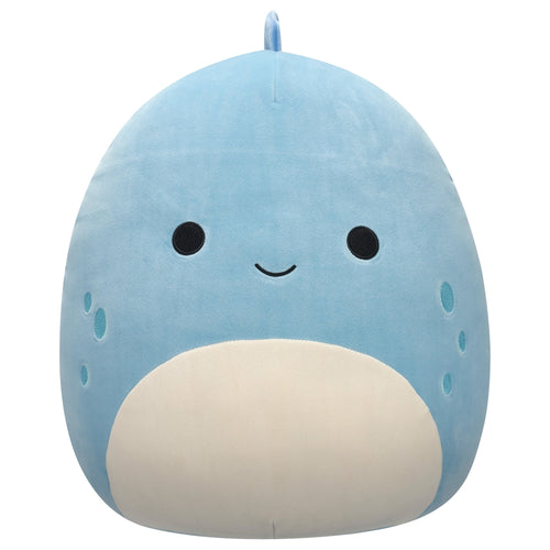Squishmallows John-John Slate Blue Dino Plush with White Belly 16"