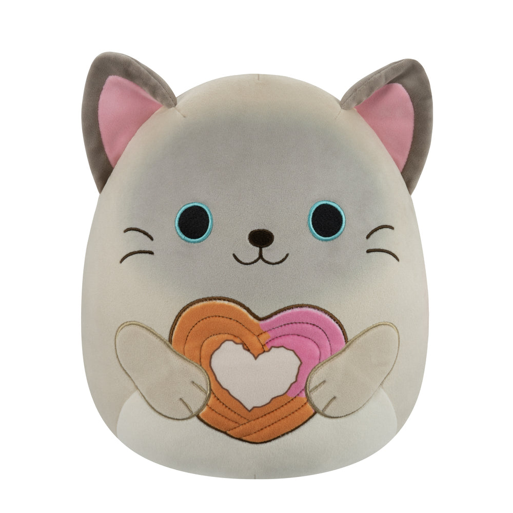 12-Inch Felton the Siamese Cat Holding Heart Churro