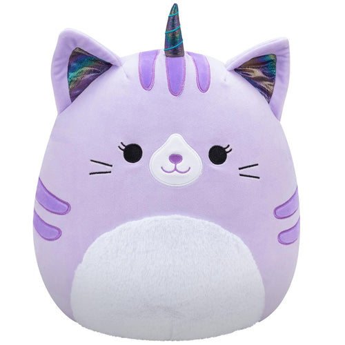 Squishmallows Analea Purple Tabby Caticorn Plush with White Belly 14"