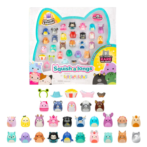 Squish-a-longs Wave 5 Style 1 Mini-Squish 25-Pack Toy Playsets with Ring and Accessories