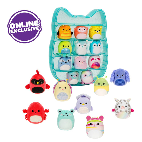 Squishville Play & Display Storage with 20 Squishmallows (4 Rare) Plush