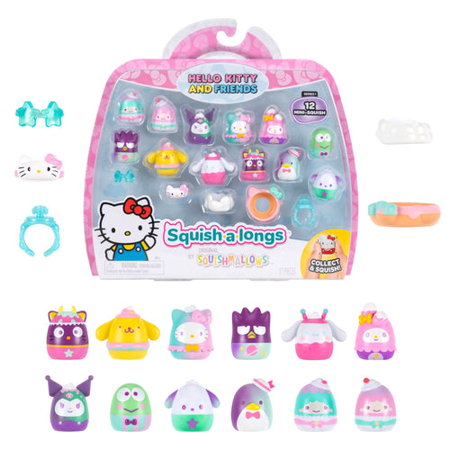 Squish-a-longs Hello Kitty and Friends Dreamland Toy Playsets – 12 Mini-Squish & 4 Accessories