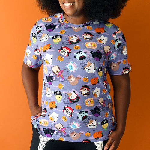 Posh Peanut Squishmallows Halloween Women's Loungewear Loose Tee — Purple, XS 00, Small 0-2, Medium 4-6, Large 8-10, XL 12-14, 2XL 16-18 & 3XL 20-22