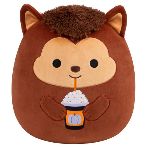 Squishmallows 12" Wade the Brown Werewolf Holding Purple Frappe Plush