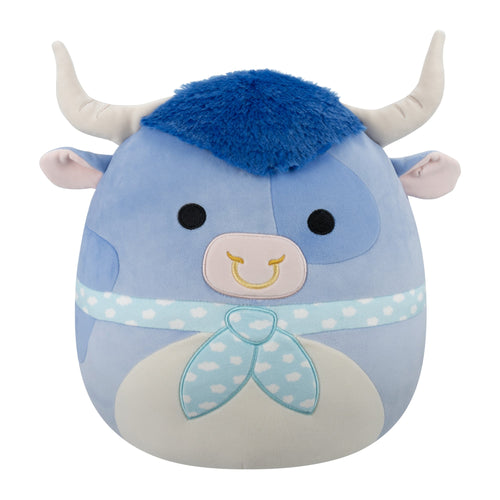 Squishmallows Bermayeh Blue Bull with Ascot Plush 12"