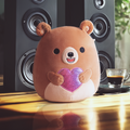 8-Inch Stokely the Brown Kodiak Bear Holding a Rainbow Heart - 2