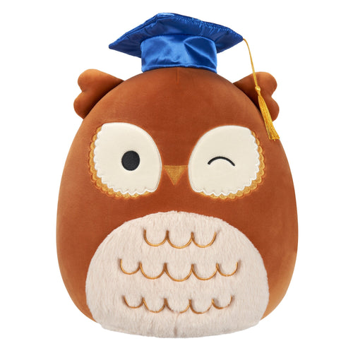 Squishmallows Arella Brown Owl Plush with Graduation Cap 12"