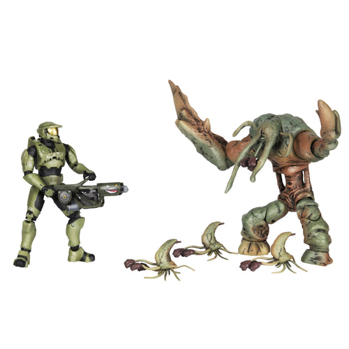 Halo Master Chief vs. Flood 2 Pack | 4-Inch Action & Toy Figures