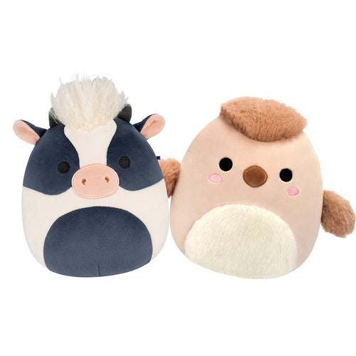 Squishmallows Dill Cow & Cordell Cockatoo Plush Bundle 8" 2-Pack
