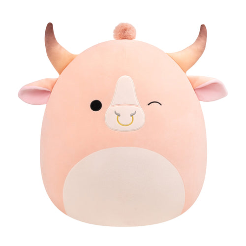 Squishmallows Howland Winking Peach Brahman Bull Plush 20"