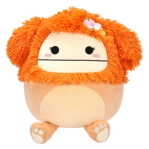 Squishmallows 12" Shasta the Peach Bigfoot with Tropical Flower Plush