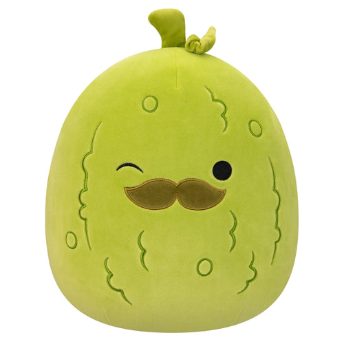 Squishmallows Charles Winking Green Pickle Plush with Mustache 12"