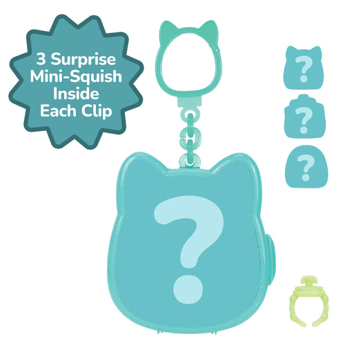 Squish-a-longs Clip & Go - Includes 3 Mini-Squish & Clip Case Toy Playsets
