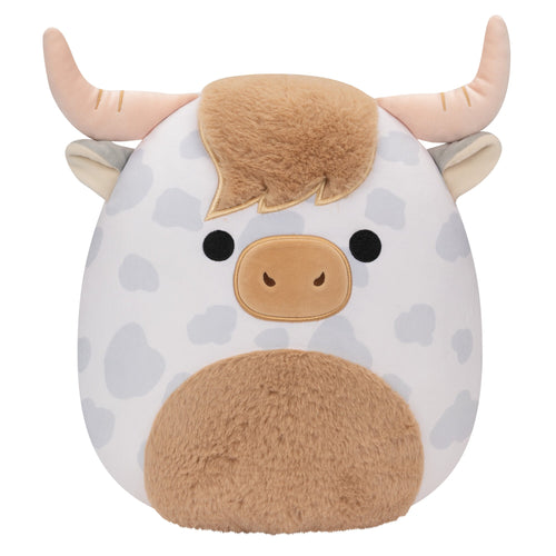Squishmallows Borsa Spotted Highland Cow Plush 12"