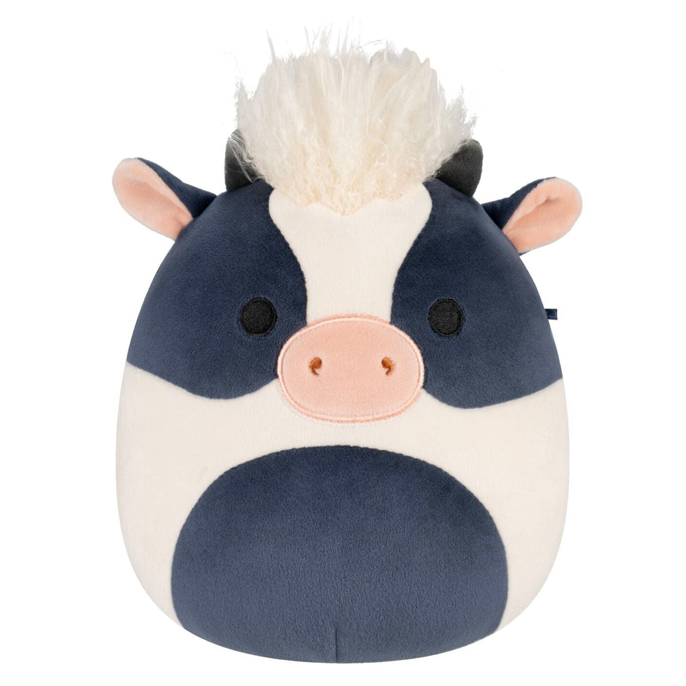 8-Inch Dill the Black and White Cow with Shaggy Hair