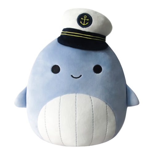 Squishmallows 8" Samir Blue Whale with Sailor Hat Plush