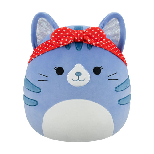 Squishmallows Carizma Blue Tabby Cat Plush with Headband 5"