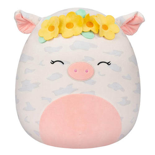 Squishmallows 16" Rosie the Spotted Pig with Yellow Flower Crown Plush