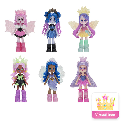 Royale High Fairy Fashion Doll Toy Playsets 6-Pack – Six 3-Inch Element Dolls & Virtual Code