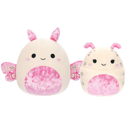 Squishmallows Select Series Primrose & Prior 5" & 8" Plush 2-Pack – White with Pink Velvet Accents
