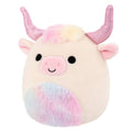 5-Inch Dagnus the Tan Highland Cow with Rainbow Tie-Dye Belly - 2