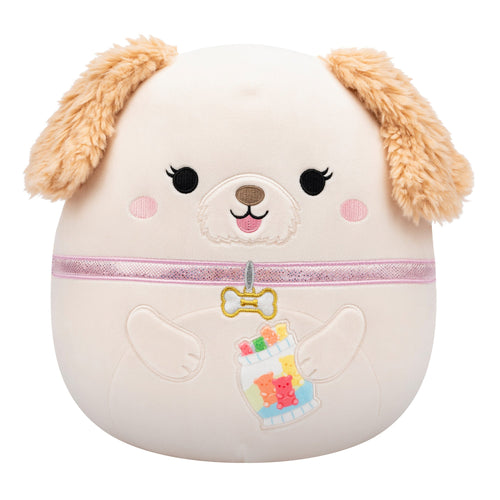 Squishmallows Make-A-Wish Liberty Cream Maltipoo Plush with Gummy Bear Bag 12"