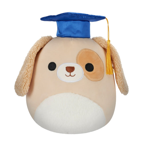 Squishmallows Harris Brown Spotted Dog in Graduation Cap Plush 8"