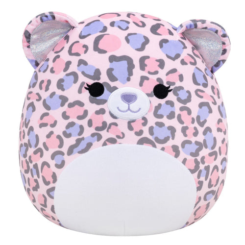 Squishmallows Dallas Pink & Purple Spotted Leopard Plush with White Belly 12"